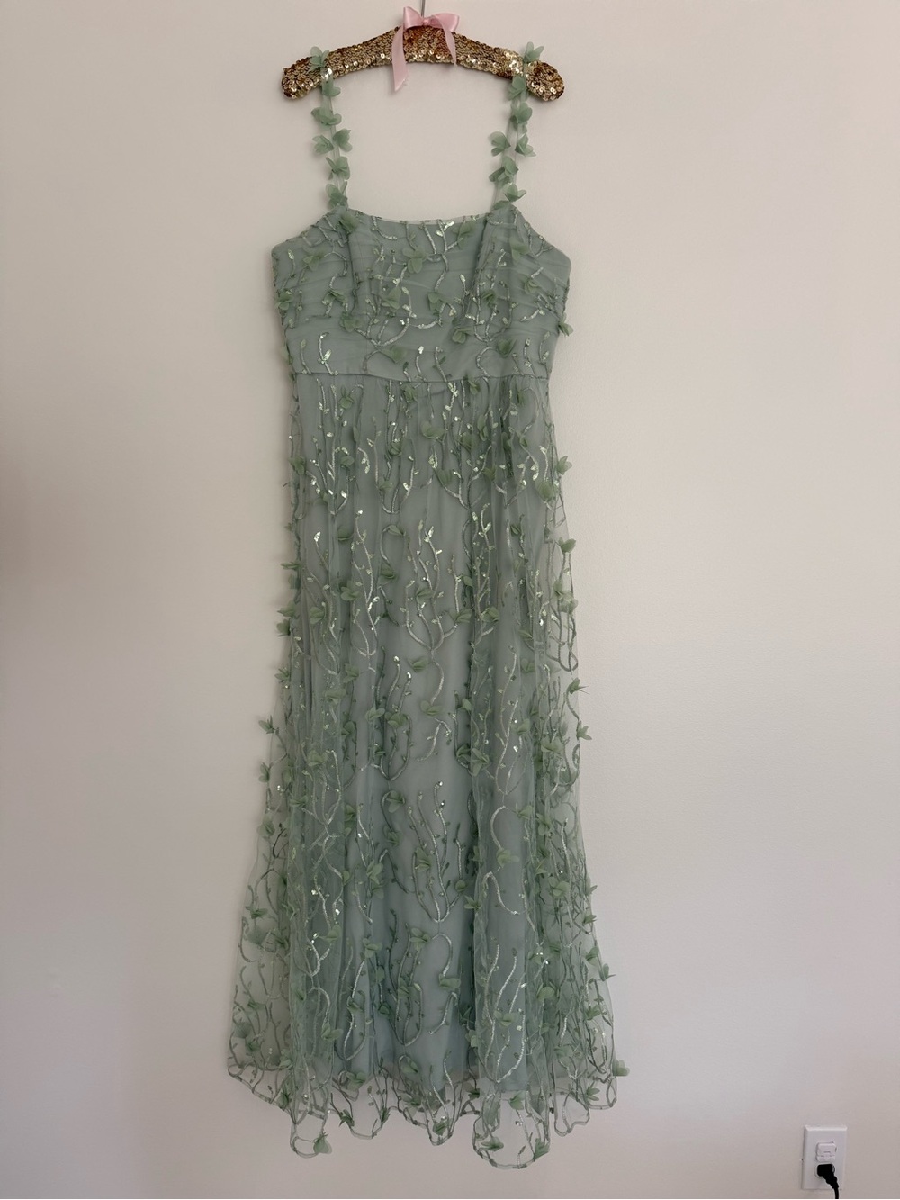 Dessy Collection Floral Embroidered Gown